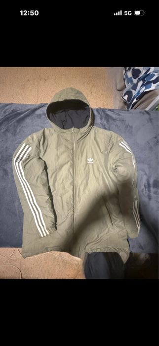 Geaca Adidas 2 fete ( verde olive si negru ) Originala