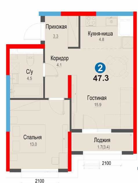 НАРХДА ФОЙДАЛИ! 2 хонали квартира-47,3 кв.м.,Янгиобод метро енида (XS