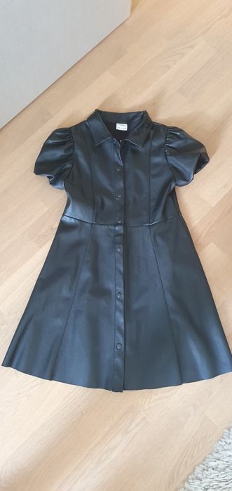 Rochie Zara imitatie piele 9 ani 134 cm