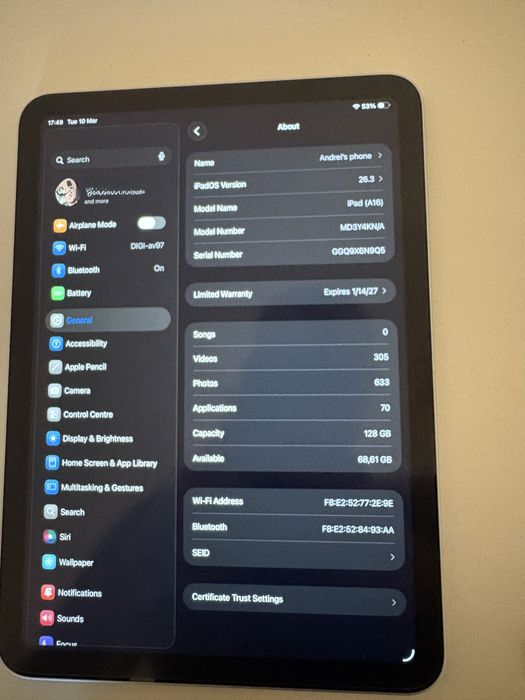 Ipad A16, noua, inca in garantie
