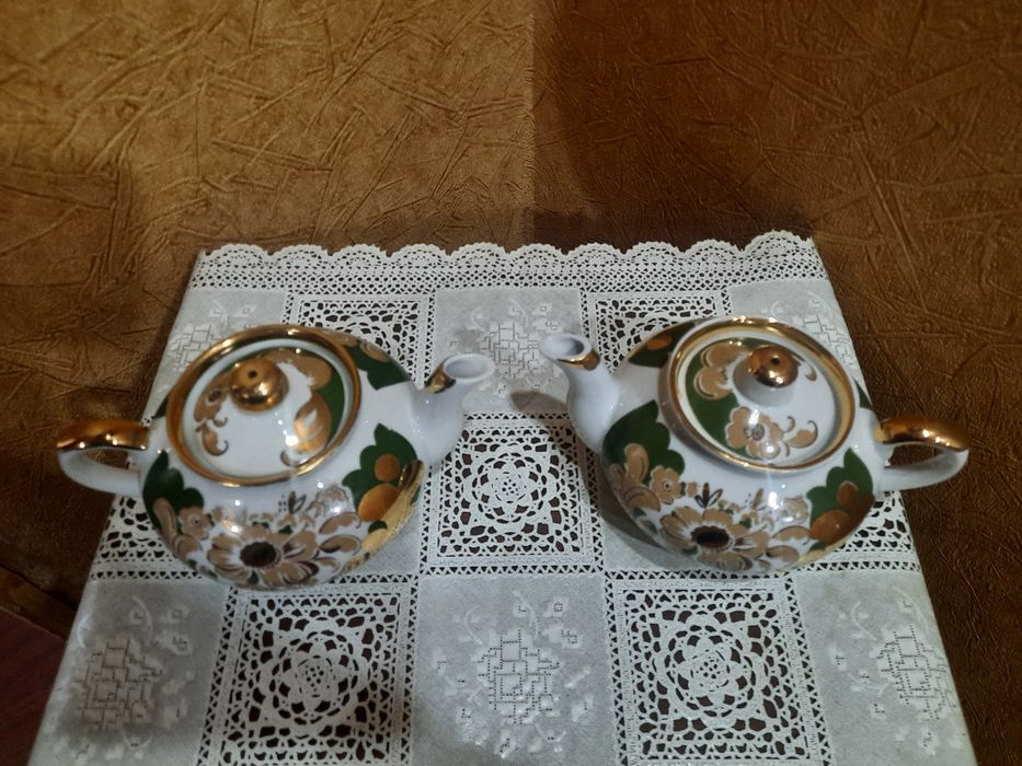 Абсолютно новые чайники, Вербилки. Фарфор, ручная роспись, золочение в