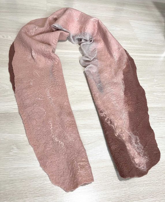 Esarfa unica din lana si matase naturala handmade NOUA