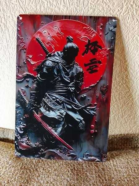 Самурай- картина на металле.