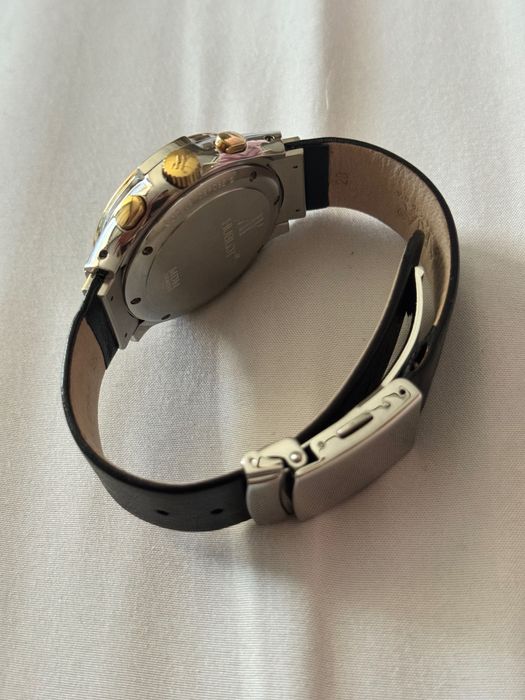 H U B L O T Elegant Chronograph Dial Negru Aur Oțel Curea Piele 

40mm