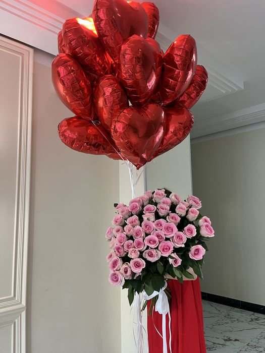 Цветы 51 шт, 19 шт шары