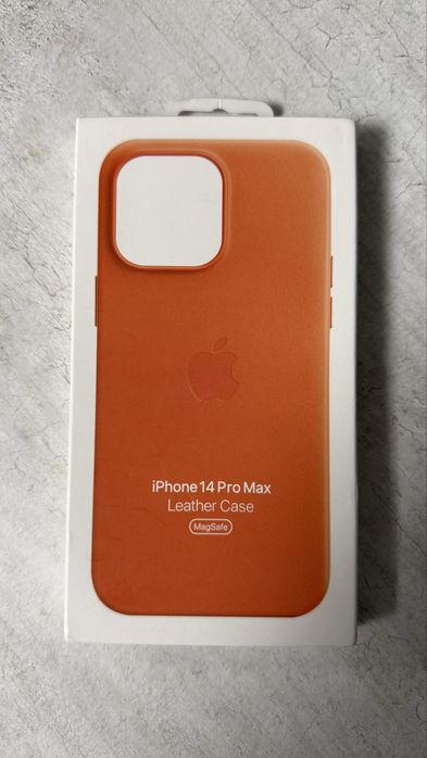 Husa din piele Portocalie cu MagSafe - iPhone 14 Pro Max