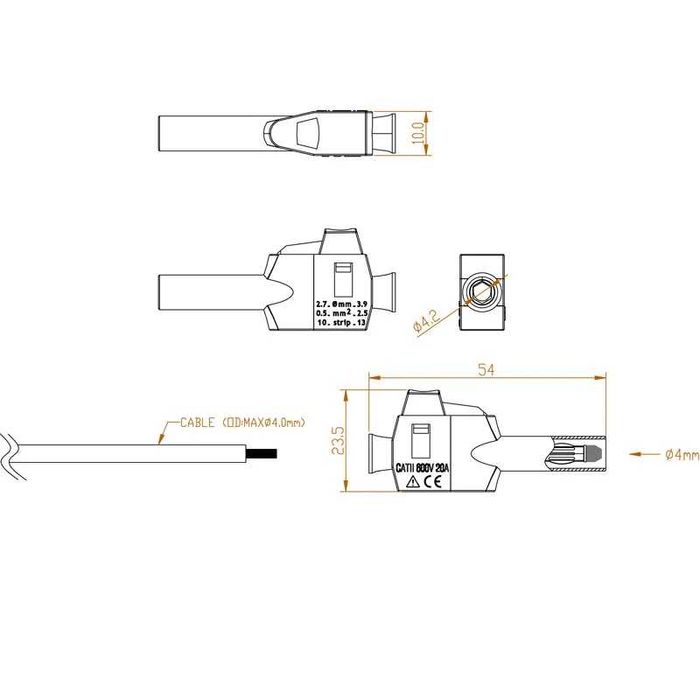 Mufa banana 4mm conectare rapida fara sudura accesorii multimetru