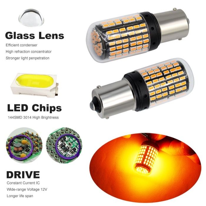 Becuri led semnal, lumina Canbus P21w Py21w T20 doua faze 1156 1157
