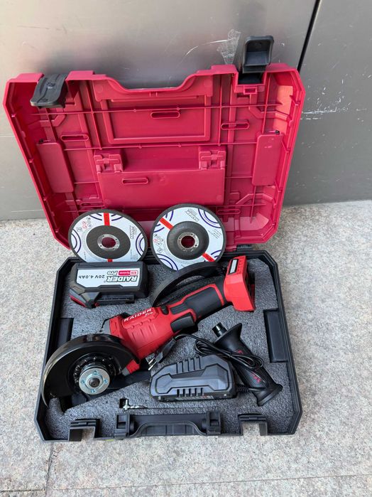 R20 Ъглошлайф акум.безчетков Ø125mm 4Ah в куф. RDP-PBAG20Set /  R20 Бормашина акум.