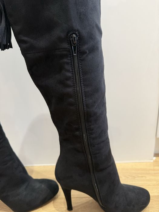 Велурени ботуши над коляното, 38 номер