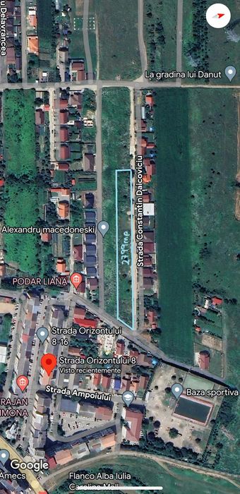 Teren intravilan, 2799 mp, în Alba Iulia, Str.Constantin Daicoviciu.