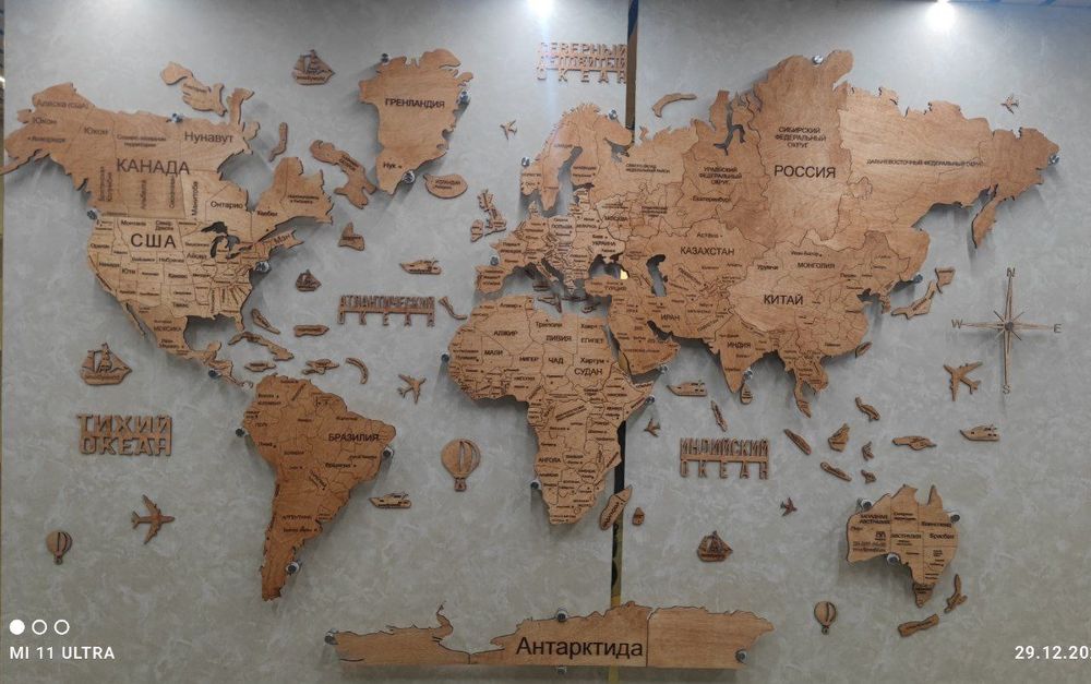 3D Карта мира премиум качества,Dunyo xaritasi