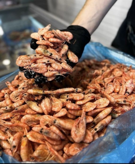 Свежие раки,креветки , икра красная