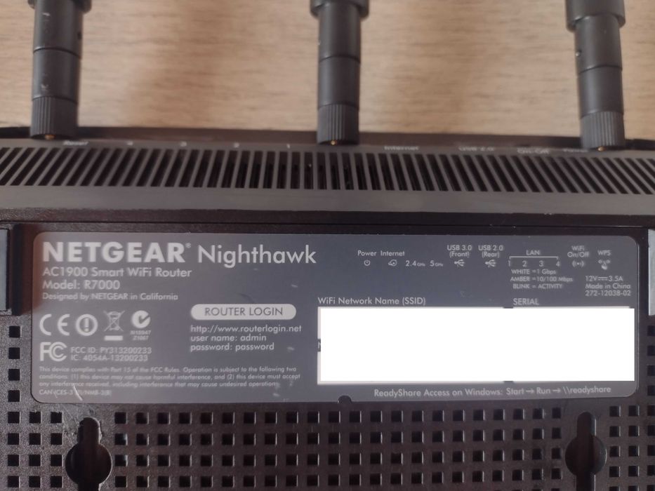 NetGear R7000 Nighthawk AC1900 Smart WiFi Router