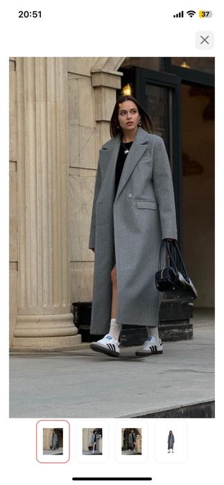 Пальто серое