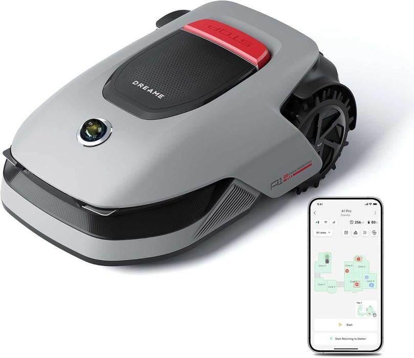 Нова 2г Гараннция Kосачка Робот Dreame A1 Pro 2000, Модел MLLA7210, 3D, 2000 м² на ден и 4 Режима на Косене
