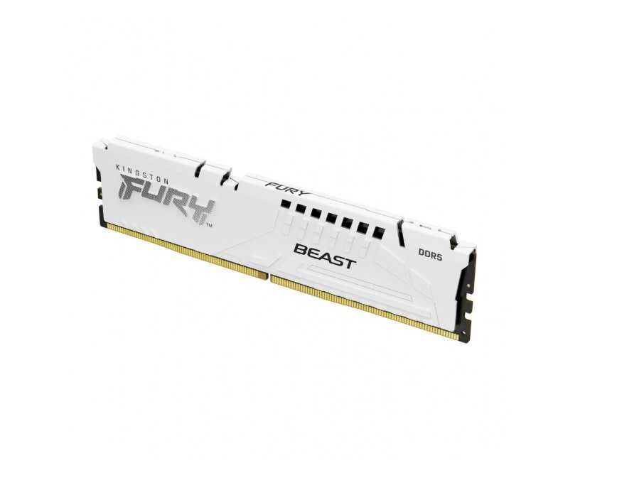 Memorie Kingston FURY Beast White RGB 16GB DDR5, EXPO, 5600MT/s, CL36