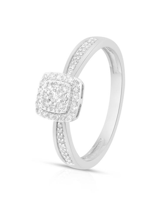 Inel de logodnă aur alb 14K cu diamante naturale - Kultho - certificat garantie
