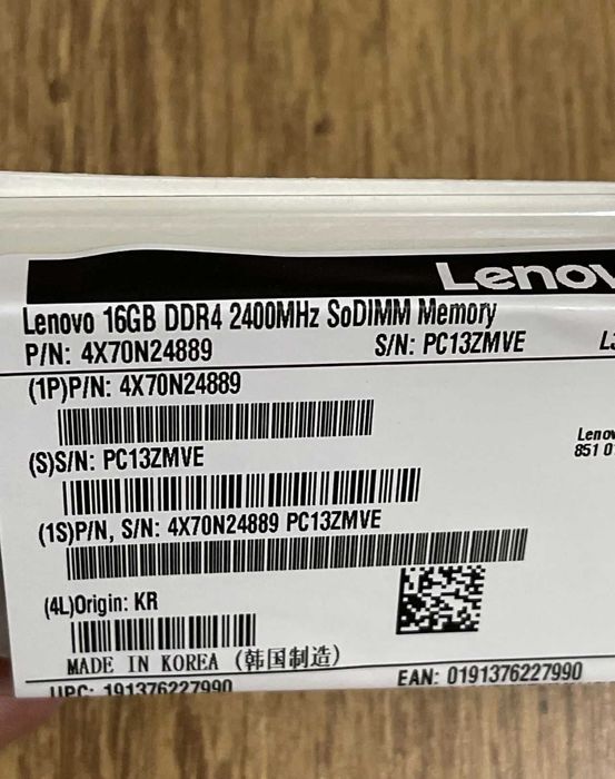 memorie RAM Lenovo laptop 16GB DDR4 2400 Mhz