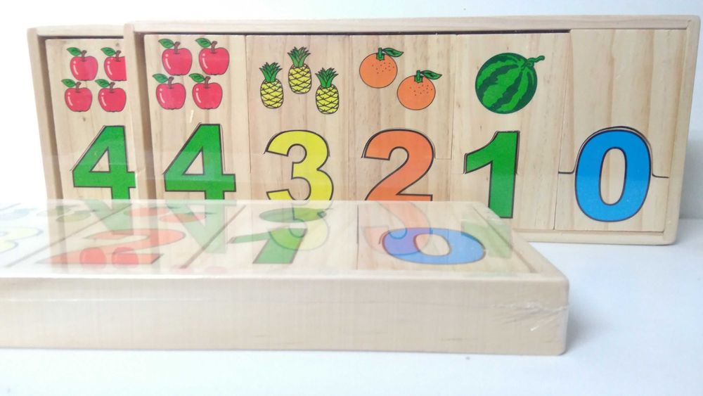 Големи дървени числа - пъзел / woodentoys.olx.bg