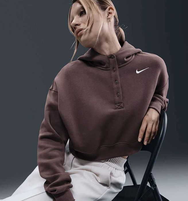 Nike суитшърт W NSW PHNX FLC OS CRP HNLY HDY