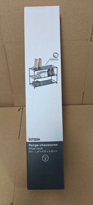 Raft pantofi 3 nivele – compact, rezistent, negru