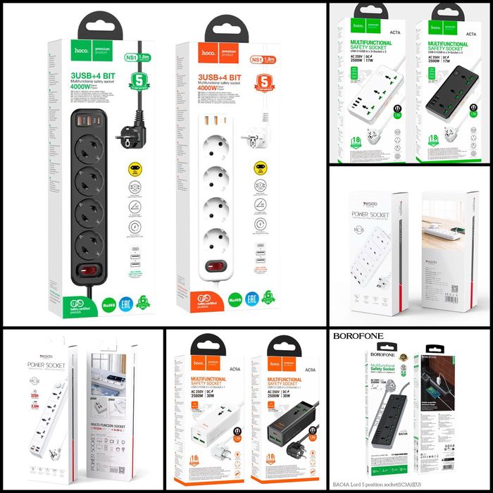 Удлинитель сетевой Hoco orginal / Доставка 24/7