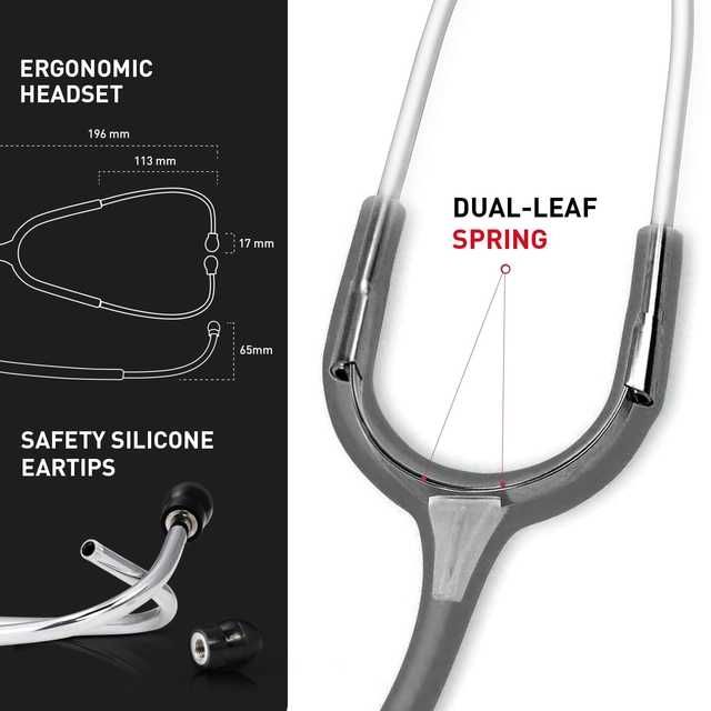 Stetoscop SCIAN cap dublu otel inoxidabil tub negru