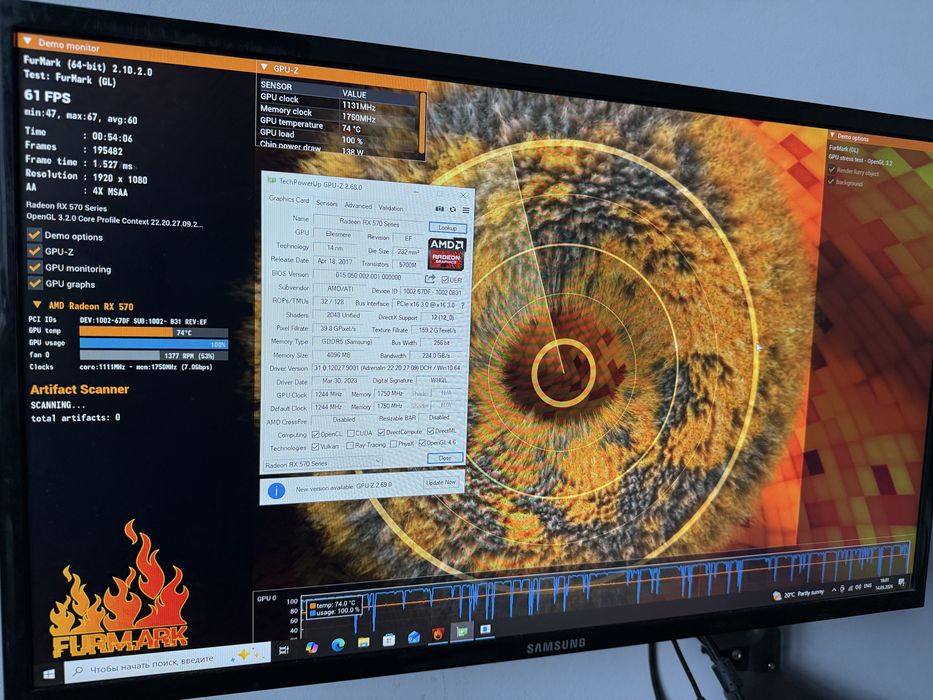 Видеокарта AMD Radeon RX 570 4GB GPU