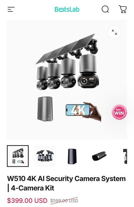 4 камеры Botslab 4K PT Battery