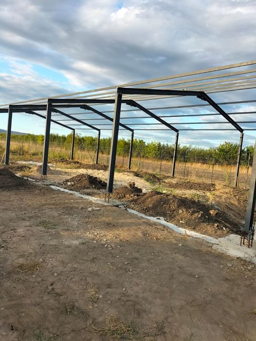 Hala metalica 8x15 din profile la pret de producator cu teava pe acope
