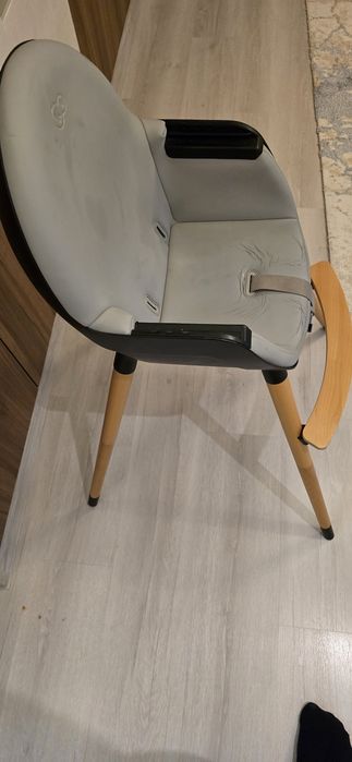 Детско столче за хранене Kinderkraft Fini 2, 2в1, в сиво