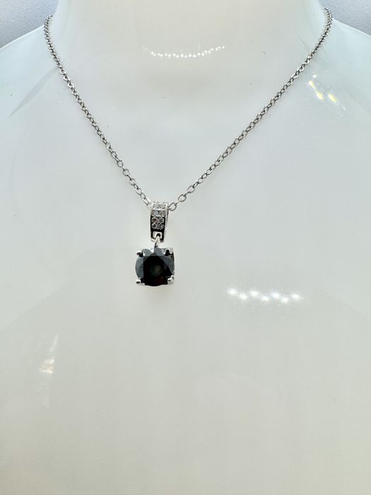 Сребърно колие с мойсанит (Диамант) 1 карат