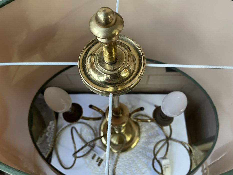 Красива двойна месингова лампа от Англия