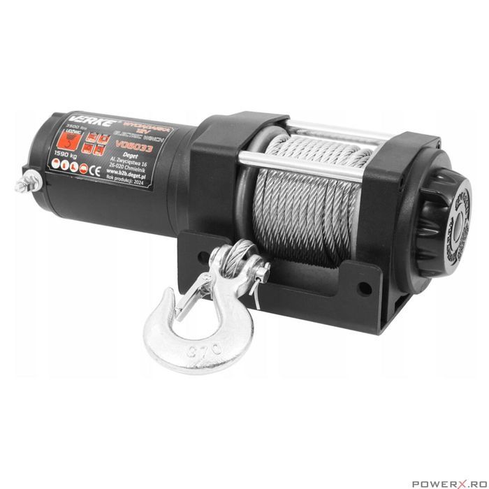 Troliu electric 12 V 130 A, tragere maxima 12000 l, capacitate