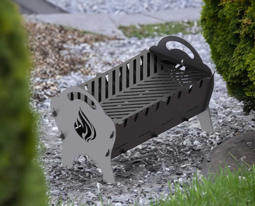 Gratar pliabil din otel 33x50 cm, inaltime 35 cm, grosime 3 mm