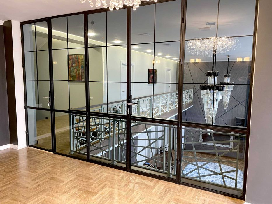 Стеклянные перегородки, рефлённые перегородки, двери, лофт, loft eshik