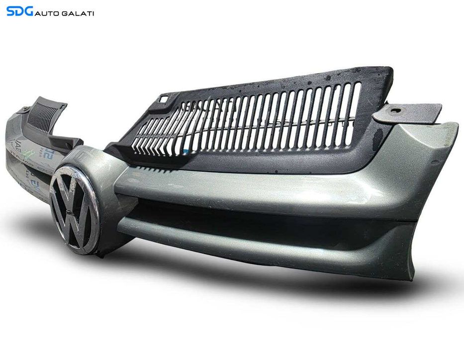 Grila Centrala Bara Spoiler Fata cu Emblema Volkswagen Golf 5 2003 - 2008 Cod 1K0853651A (Cu Bucata de Plastic de sub Emblema Rupta) [N5478]