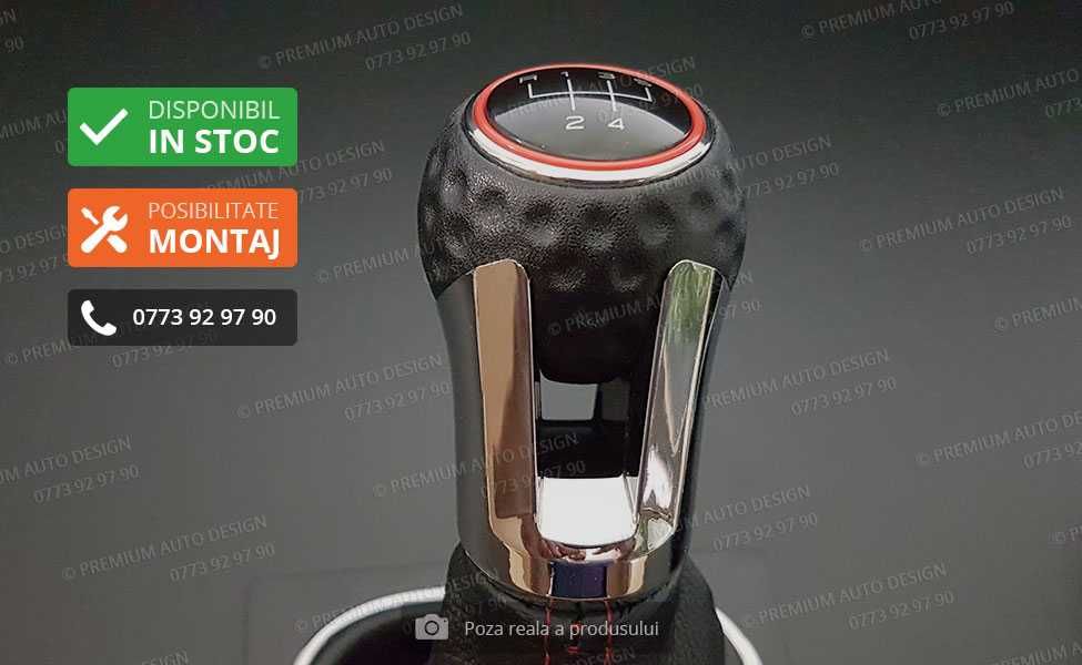 Schimbator viteze PIELE NATURALA - GTI - Golf 5-6 Jetta Eos Scirocco