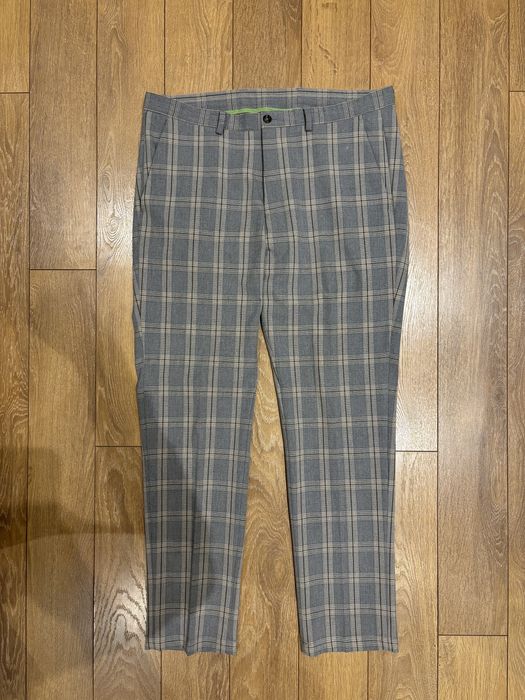 Кариран мъжки костюм McNeal - Flex Suit (Slim Fit)