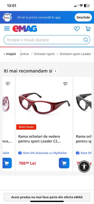 Rama ochelari vedere sport pentru copii 8-12 ani