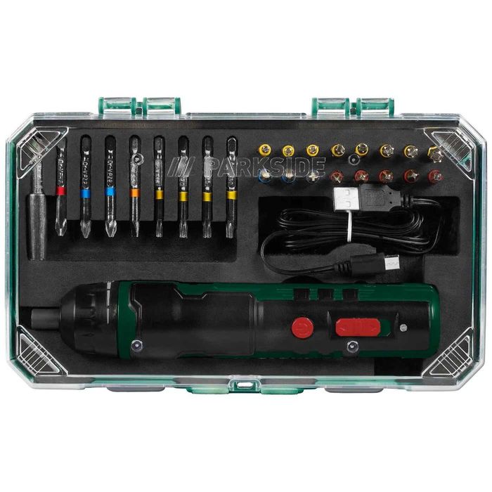PARKSIDE комплект акумулаторна отвертка PASS 4 A1,4V,с битове