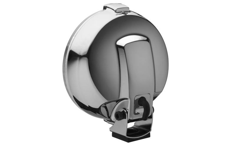 Proiector auto Wesem 12V bec H3 si led rotund, 183x97mm rotund sticla alba carcasa cromata, cu lumina de drum, 1 buc