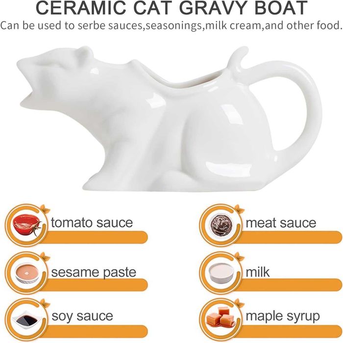 Керамична купа, сосиера (котка) за сос Puking Cat 240 мл