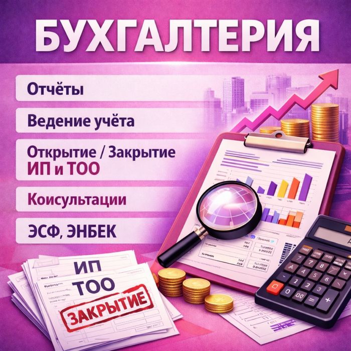 Отчеты, бухгалтерия, конскльтации , енбек, ИП, ТОО