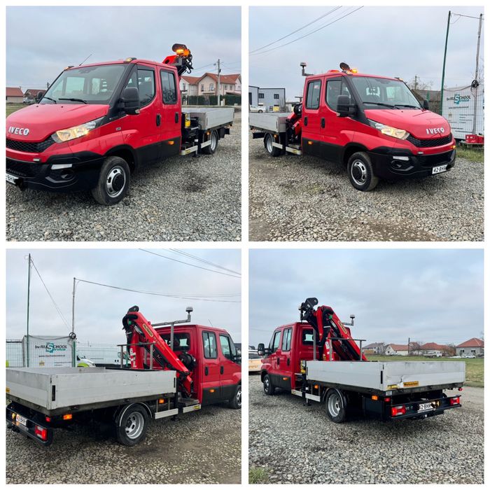 Iveco Daily 50c17-Doka+ Macara Palfinger 3.2T/11m-2017-120miKM