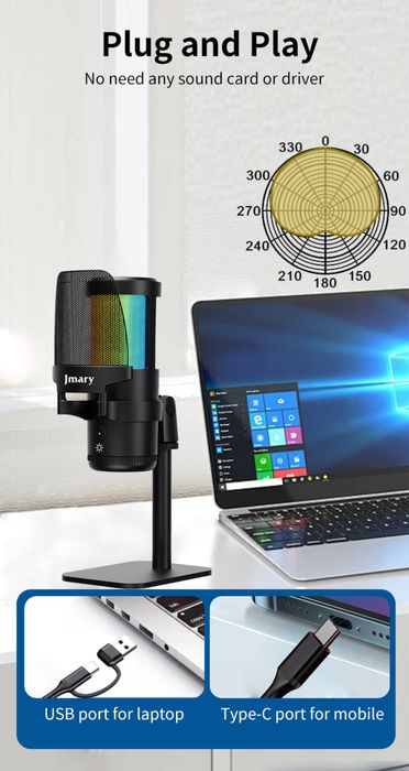 Микрофон для телефона и компьютера Jmary MC-PW13