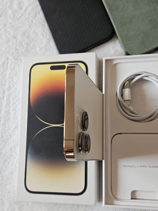 iPhone 14 Pro Max, 128 Gb, Gold, Full box, stare foarte buna