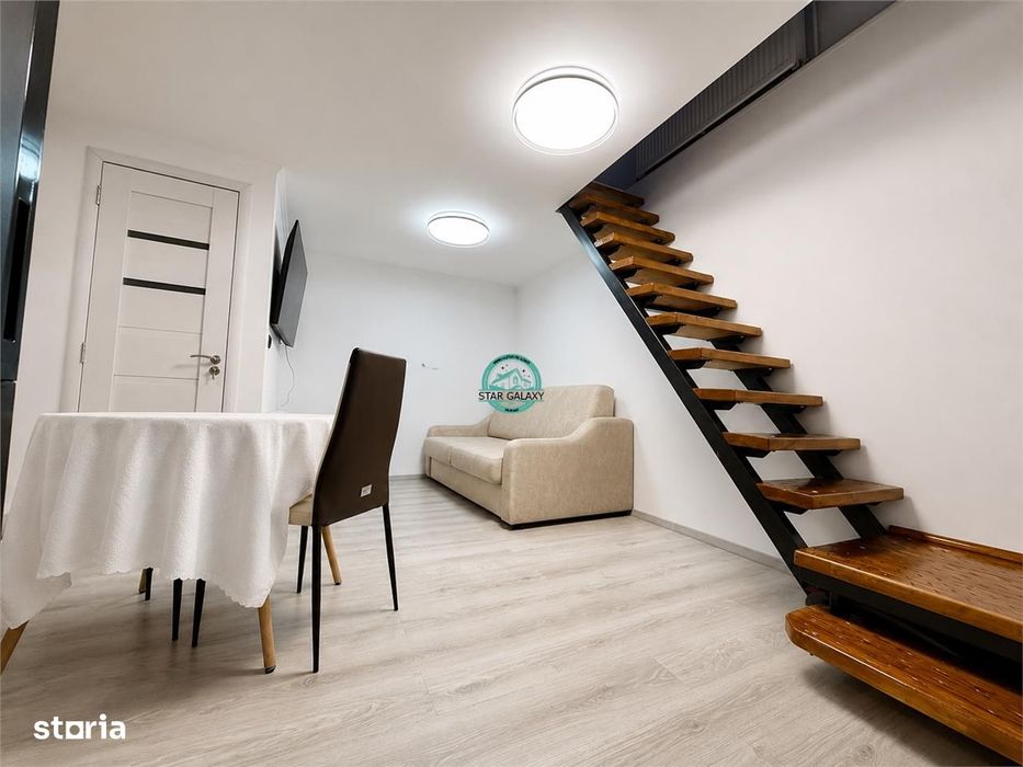 Garsoniera pe 2 niveluri de inchiriat, moderna,  zona semicentrala