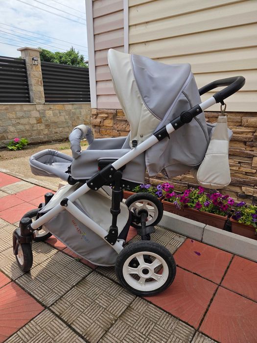 Комбинирана бебешка количка 2в1 Dizain Baby - сива
